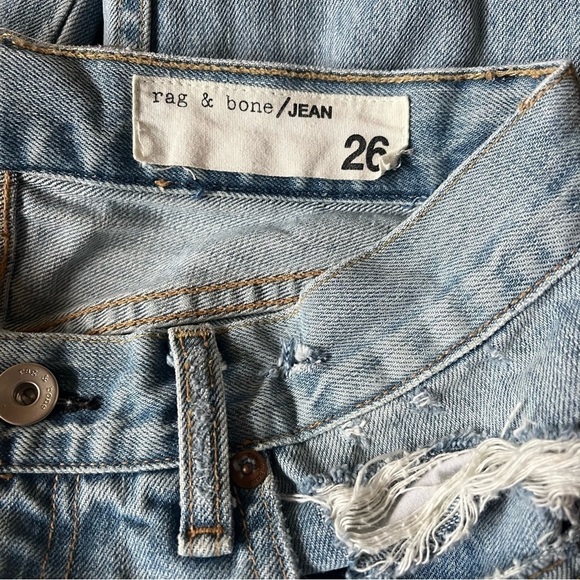Rag & Bone Marilyn Jeans Women's 26 Light Wash Distressed Raw Hem Straight Leg - Picture 8 of 11